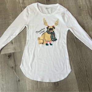 🐾 Pawsitive Vibes Henley - Old Navy - white- Womens